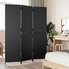 vidaXL Room Divider 3 Panels Black Poly Rattan