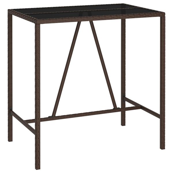 vidaXL 5 Piece Garden Bar Set Brown Poly Rattan