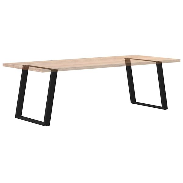 vidaXL Dining Table Legs U-Shaped 2 pcs Black 70x(72-73) cm Steel
