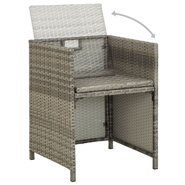 vidaXL Garden Chairs 2 pcs with Cushions Poly Rattan Grey