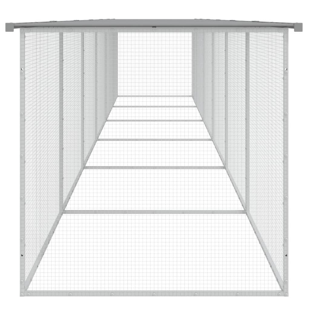vidaXL Chicken Cage with Roof Light Grey 603x98x90 cm Galvanised Steel