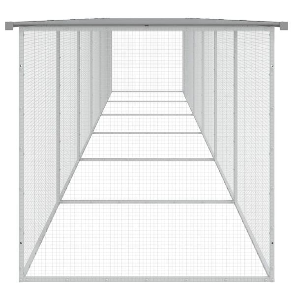 vidaXL Chicken Cage with Roof Light Grey 603x98x90 cm Galvanised Steel