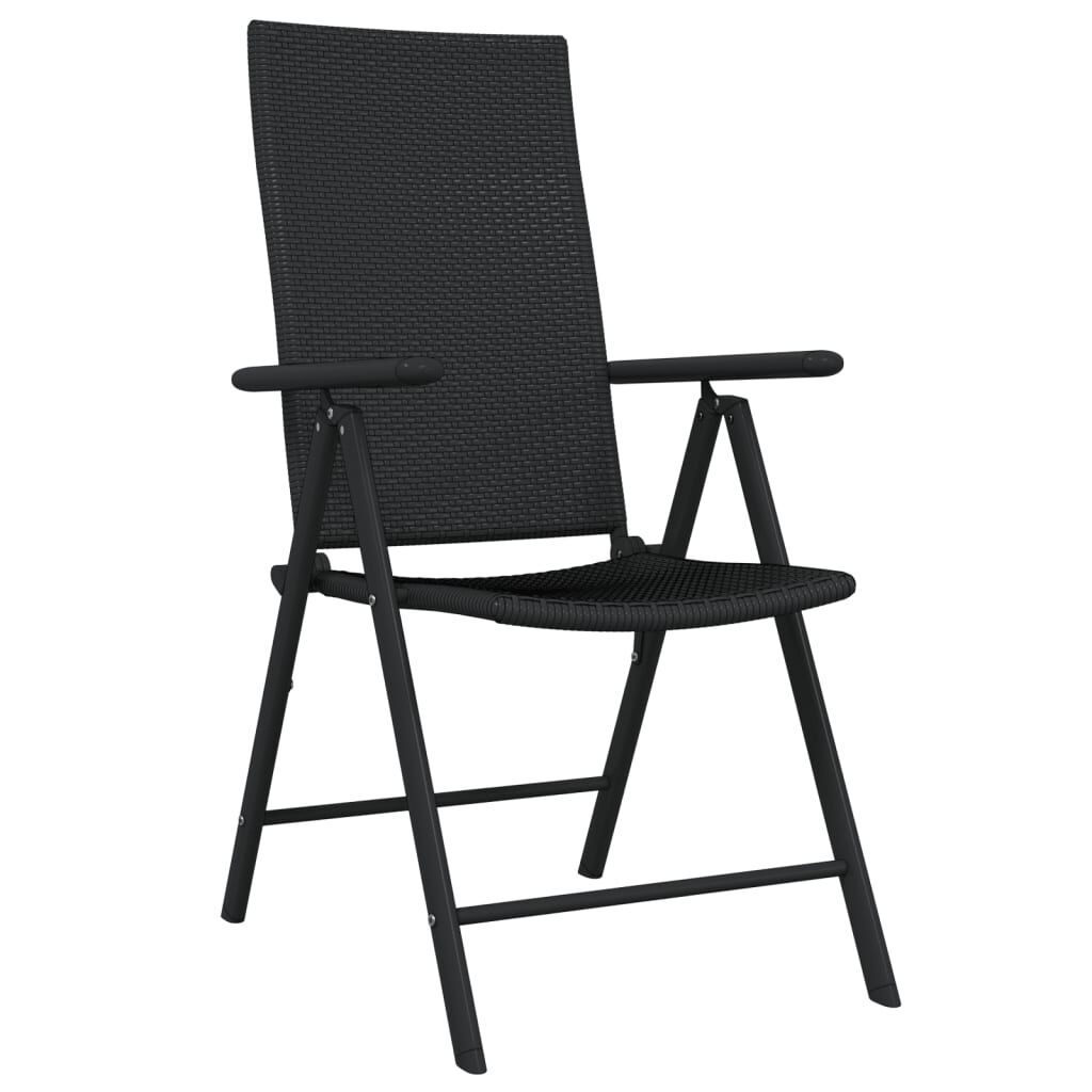 vidaXL 3 Piece Garden Dining Set Black