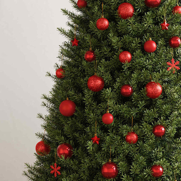 vidaXL 111 Piece Christmas Bauble Set Red Polystyrene