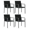 vidaXL 5 Piece Garden Dining Set with Cushions Poly Rattan and Steel