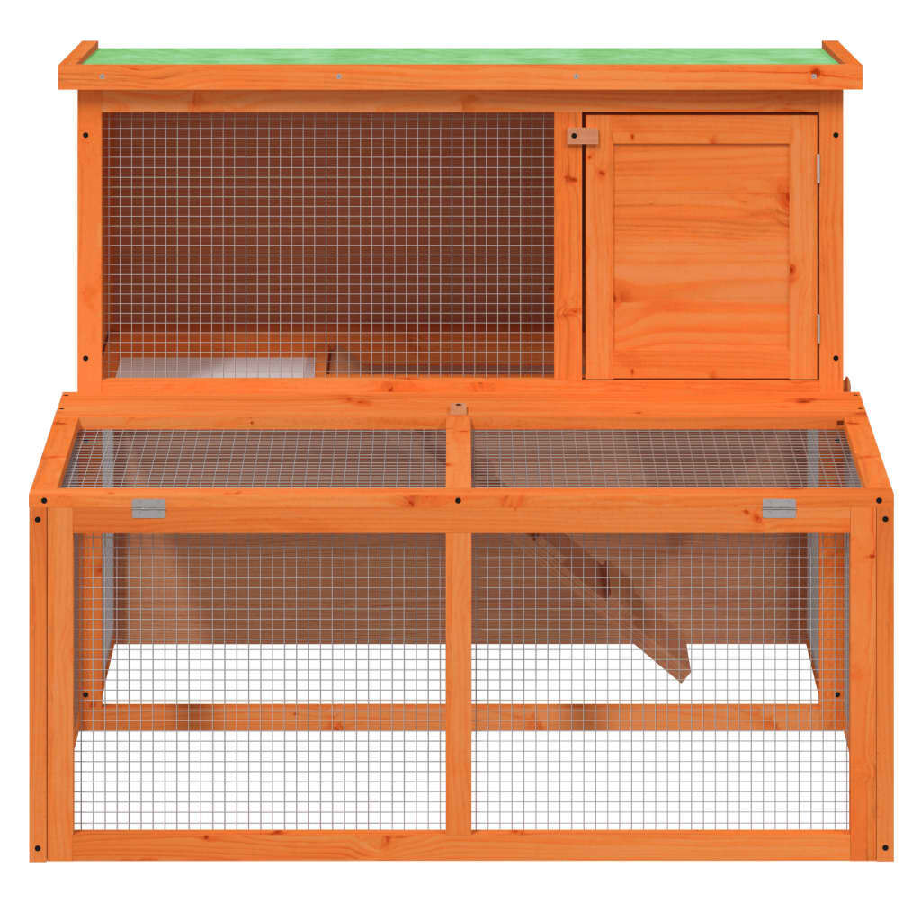 vidaXL Rabbit Hutch Brown 102x90x84.5 cm Solid Wood Pine