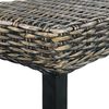 vidaXL Bench 110 cm Black Natural Kubu Rattan and Solid Mahogany Wood