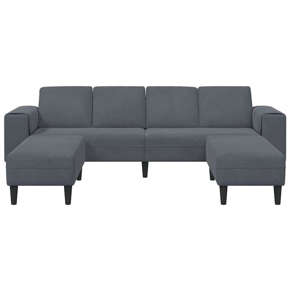 vidaXL Sofa Set Dark grey Velvet