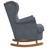 vidaXL Rocking Chair Wingback Dark Grey Velvet and Solid Wood