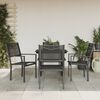 vidaXL 5 Piece Garden Dining Set Black Steel and Textilene