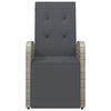 vidaXL Reclining Garden Chair with Cushion Poly Rattan Grey