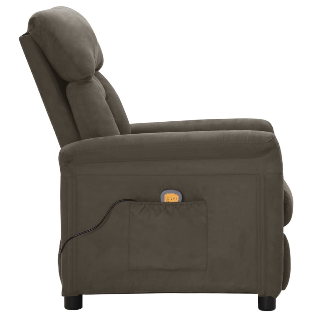 vidaXL Electric Massage Chair Dark Grey Faux Suede Leather