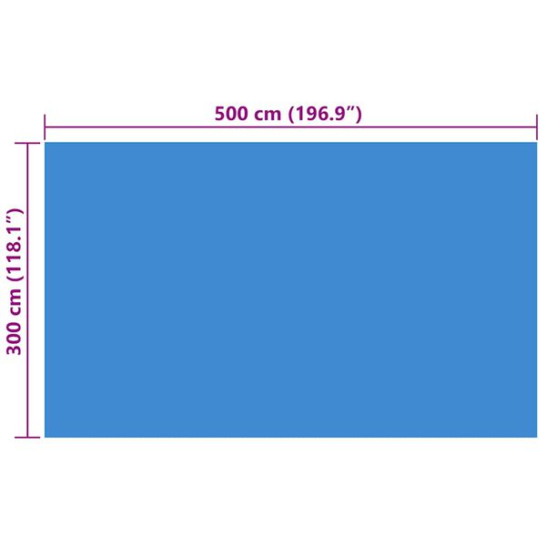 vidaXL Rectangular Pool Cover 500x300 cm PE Blue