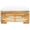 vidaXL Garden Footrest with Cream Cushion Solid Wood Teak