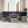 vidaXL Garden Sofa Set with Cushion 8 pcs Grey Poly Rattan