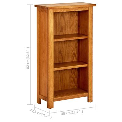 vidaXL Bookcase 45x22.5x82 cm Solid Oak Wood