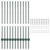 vidaXL Fence Post 11 pcs Green 100 cm Steel
