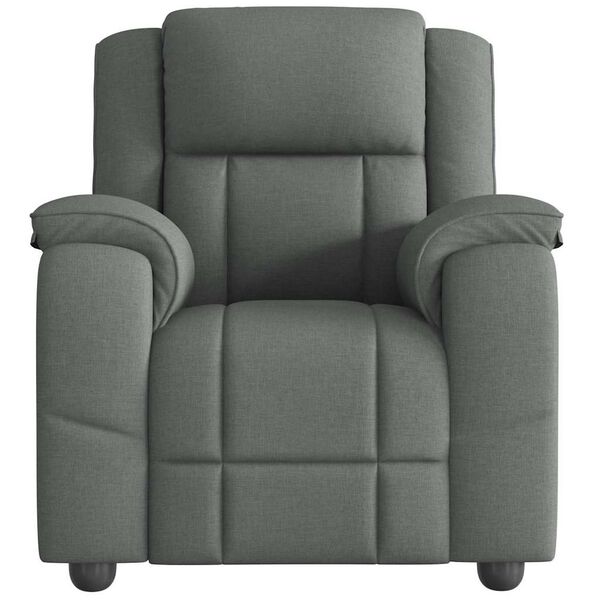 vidaXL Massage Recliner Chair Dark Grey Fabric