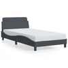 vidaXL Bed Frame "Dover" Dark Grey 100x190 cm Velvet