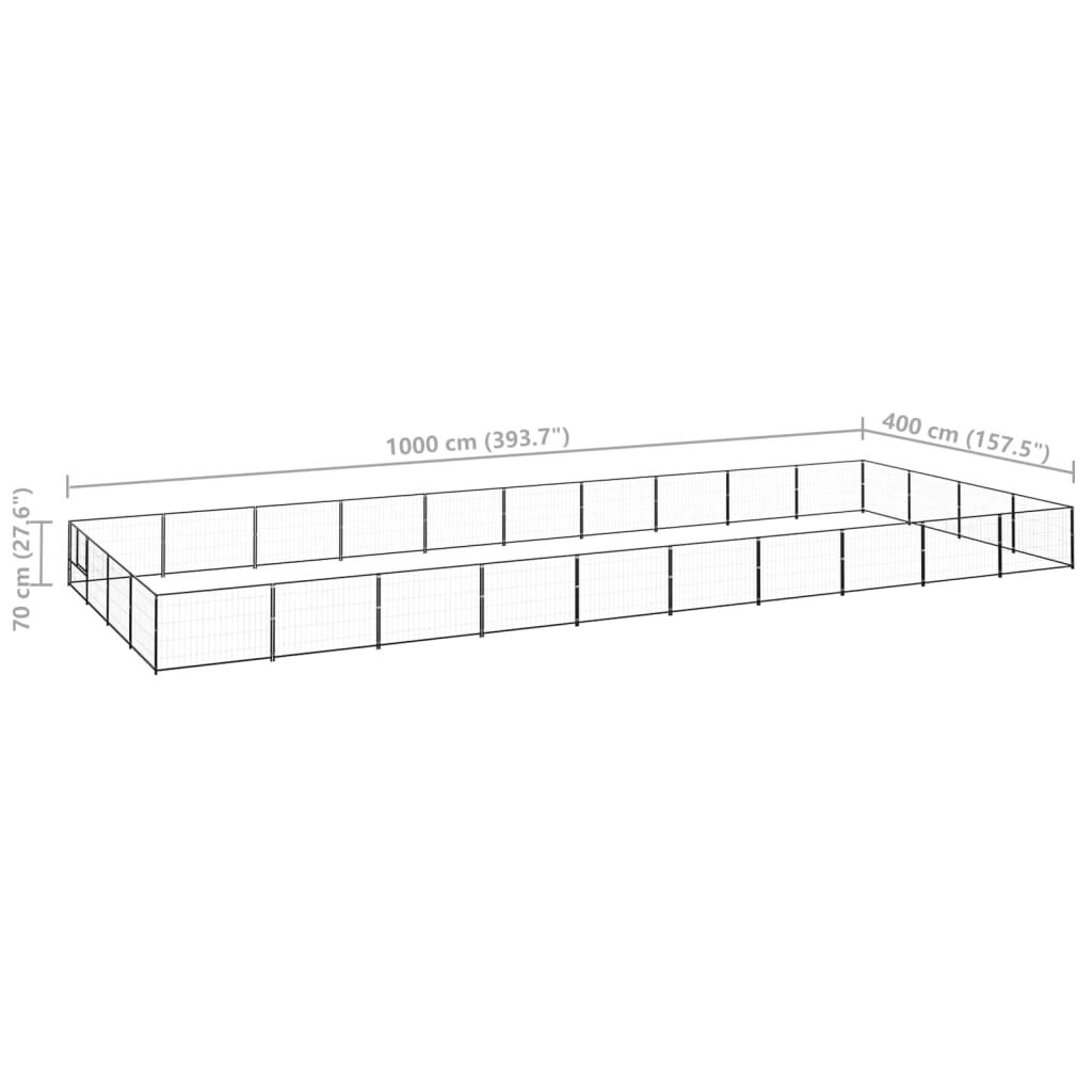 vidaXL Dog Kennel Black 40 m² Steel