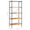 vidaXL 5-Tier Shelving Unit Black and Oak 80x40x163 cm