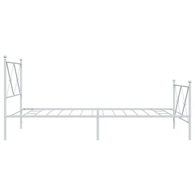 vidaXL Metal Bed Frame without Mattress with Footboard White 100x200 cm