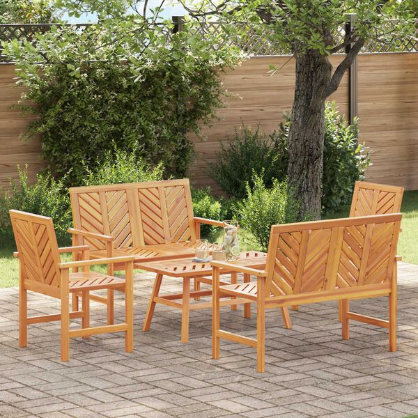 vidaXL 5 Piece Garden Lounge Set Solid Wood Acacia