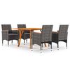 vidaXL 5 Piece Garden Dining Set Grey