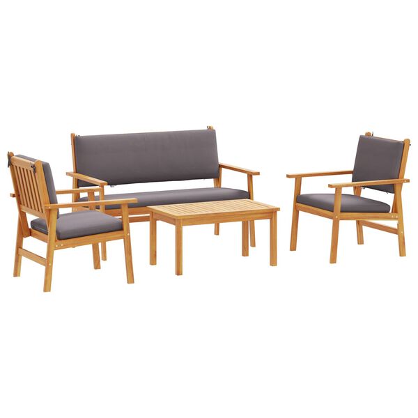 vidaXL 4 Piece Garden Sofa Set with Cushions Solid Wood Acacia