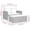 vidaXL Garden Sofa with Cushions 2-Seater Beige Poly Rattan&Acacia Wood