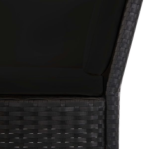 vidaXL 6 Piece Garden Lounge Set with Cushions Poly Rattan Black