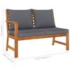 vidaXL 5 Piece Garden Lounge Set with Cushion Solid Acacia Wood