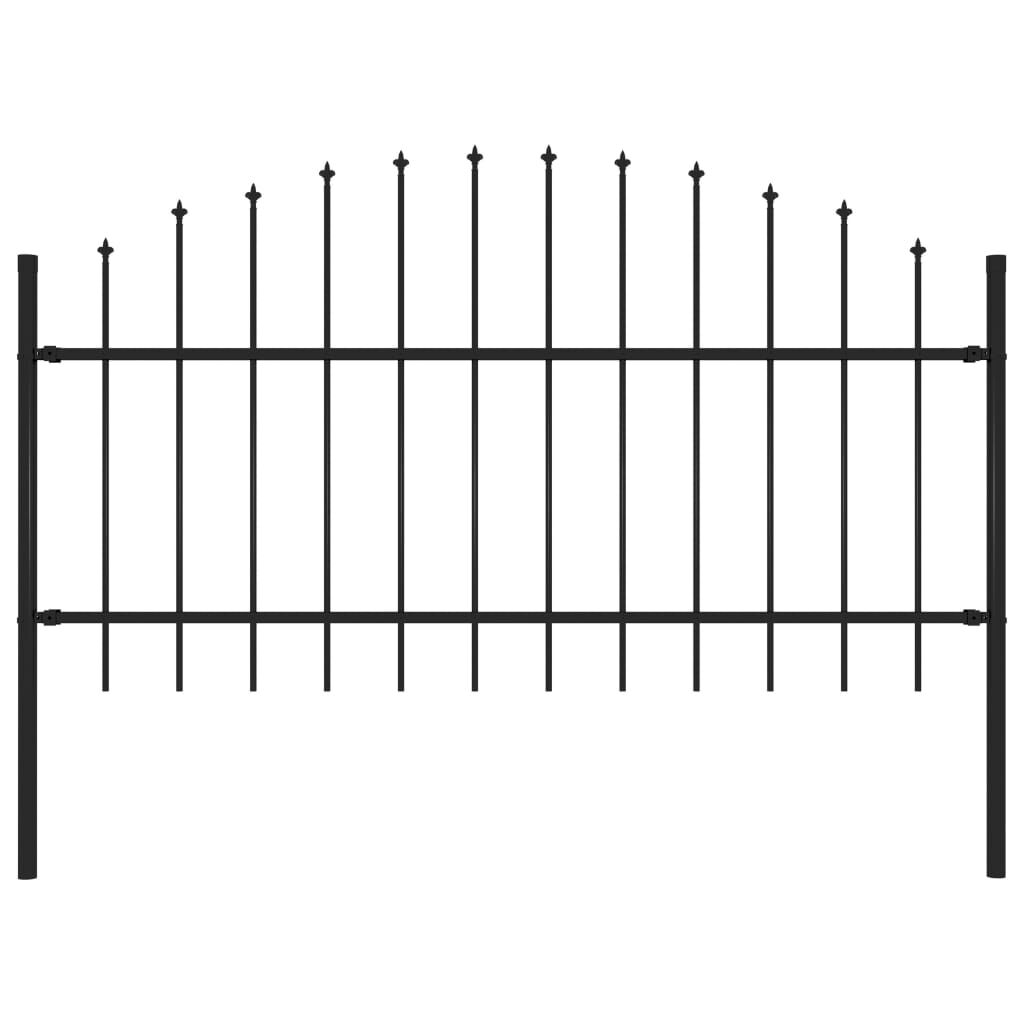 vidaXL Garden Fence with Spear Top Steel