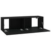 vidaXL Wall TV Cabinets 4 pcs Black 100x30x30 cm