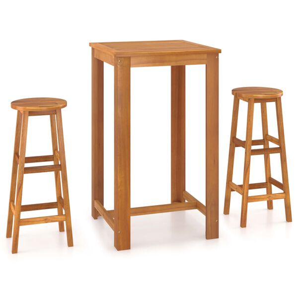 vidaXL 9 Piece Garden Bar Set Solid Wood Acacia