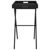 vidaXL Folding Tray Table Black 65x40x75 cm Poly Rattan