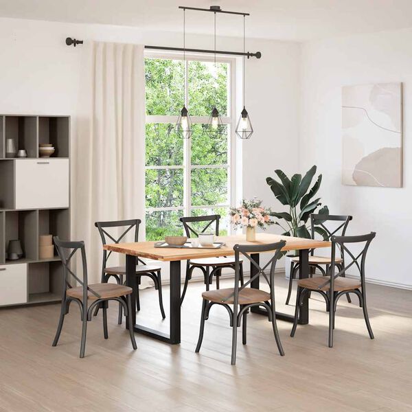 vidaXL Dining Table Legs U-Shaped 2 pcs Black 80x(72-73) cm Steel