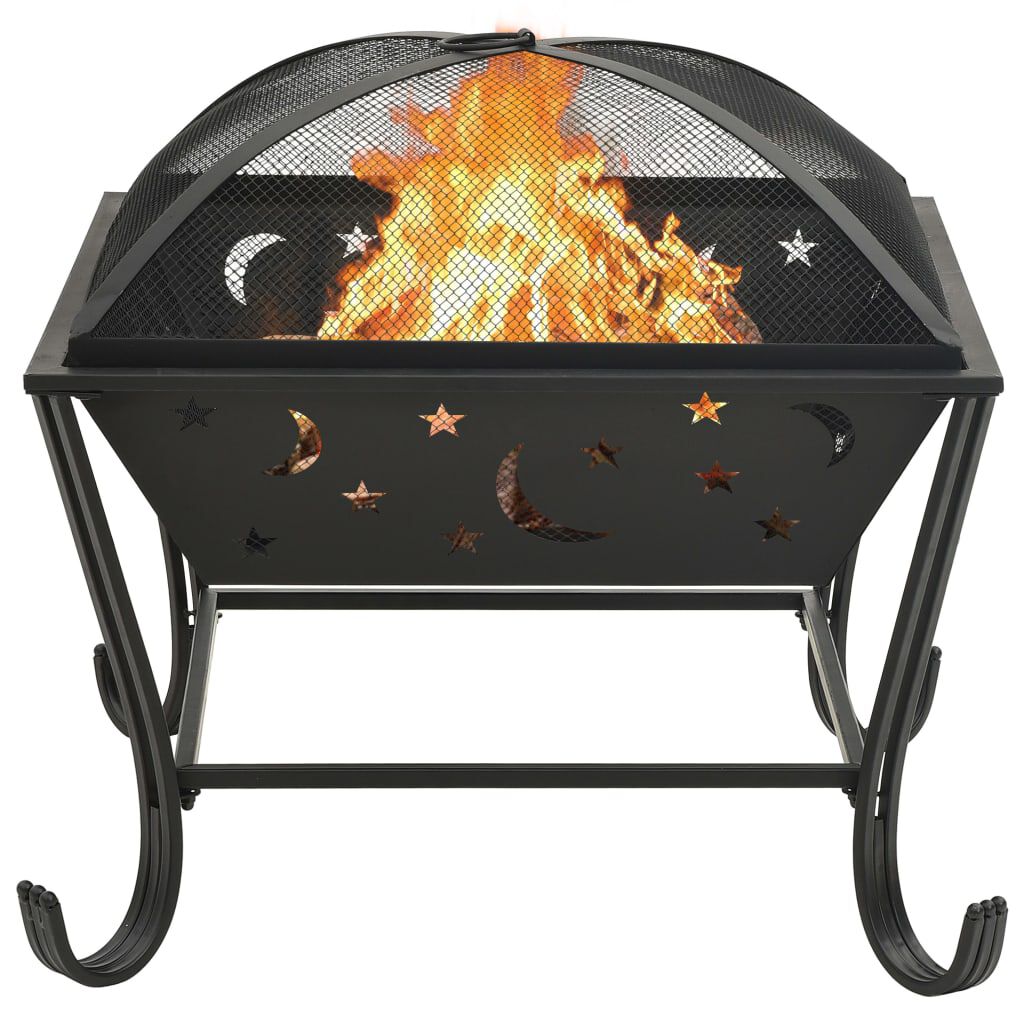 vidaXL Fire Pit with Poker 62 cm XXL Steel