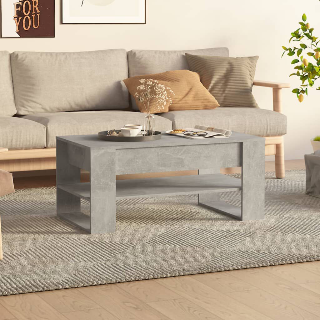 vidaXL Coffee Table Concrete Grey 102x55x45 cm Engineered Wood