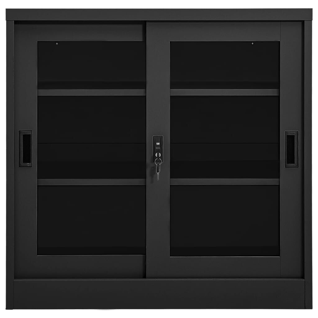 vidaXL Sliding Door Cabinet Anthracite 90x40x90 cm Steel