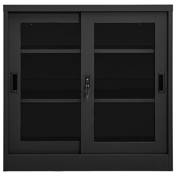 vidaXL Sliding Door Cabinet Anthracite 90x40x90 cm Steel