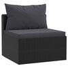 vidaXL 5 Piece Garden Lounge Set with Cushions Poly Rattan Black
