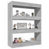 vidaXL Book Cabinet/Room Divider Grey Sonoma 80x30x103 cm Engineered wood