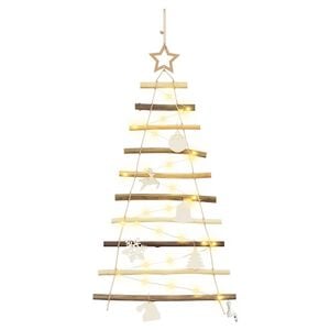 vidaXL Christmas Tree with 30 LEDs Natural 90 cm Solid Ash wood