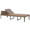 vidaXL Sun Lounger with Cushions Solid Acacia Wood Brown