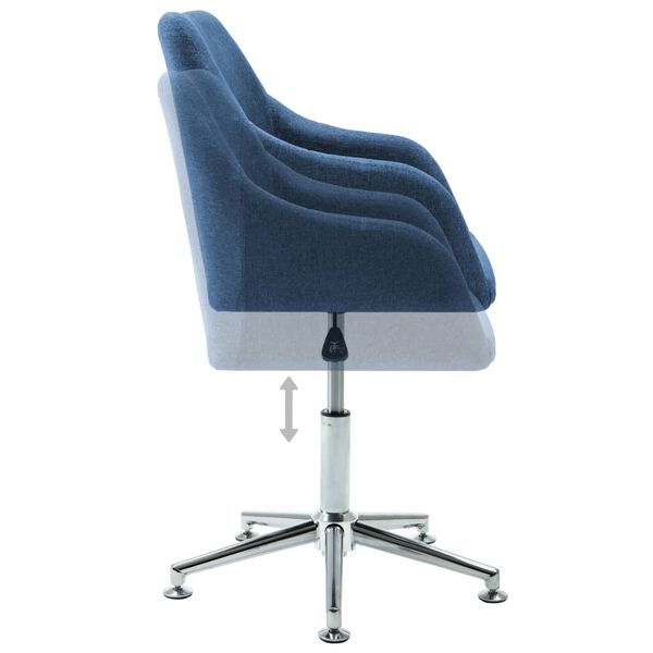 vidaXL Swivel Dining Chair Blue Fabric