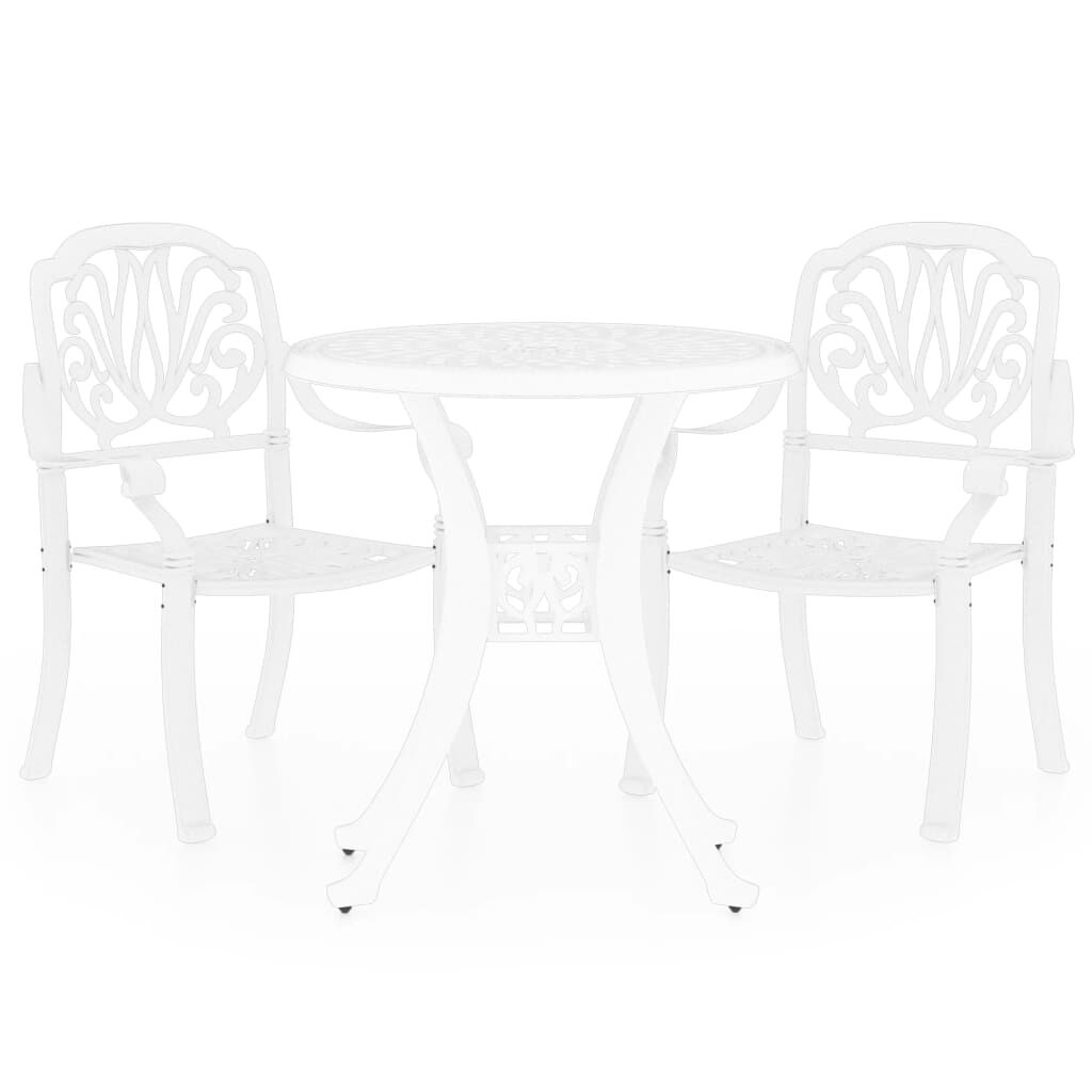 vidaXL 3 Piece Bistro Set Cast Aluminium White