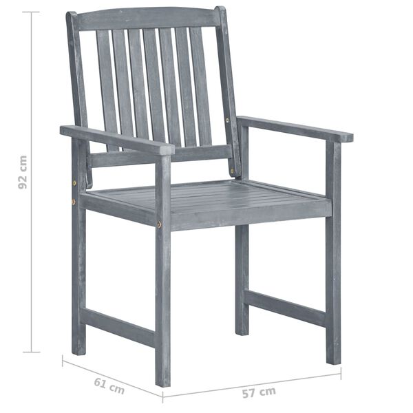 vidaXL Garden Chairs with Cushions 6 pcs Solid Wood Acacia Grey