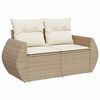 vidaXL 10 Piece Garden Sofa Set with Cushions Beige Poly Rattan
