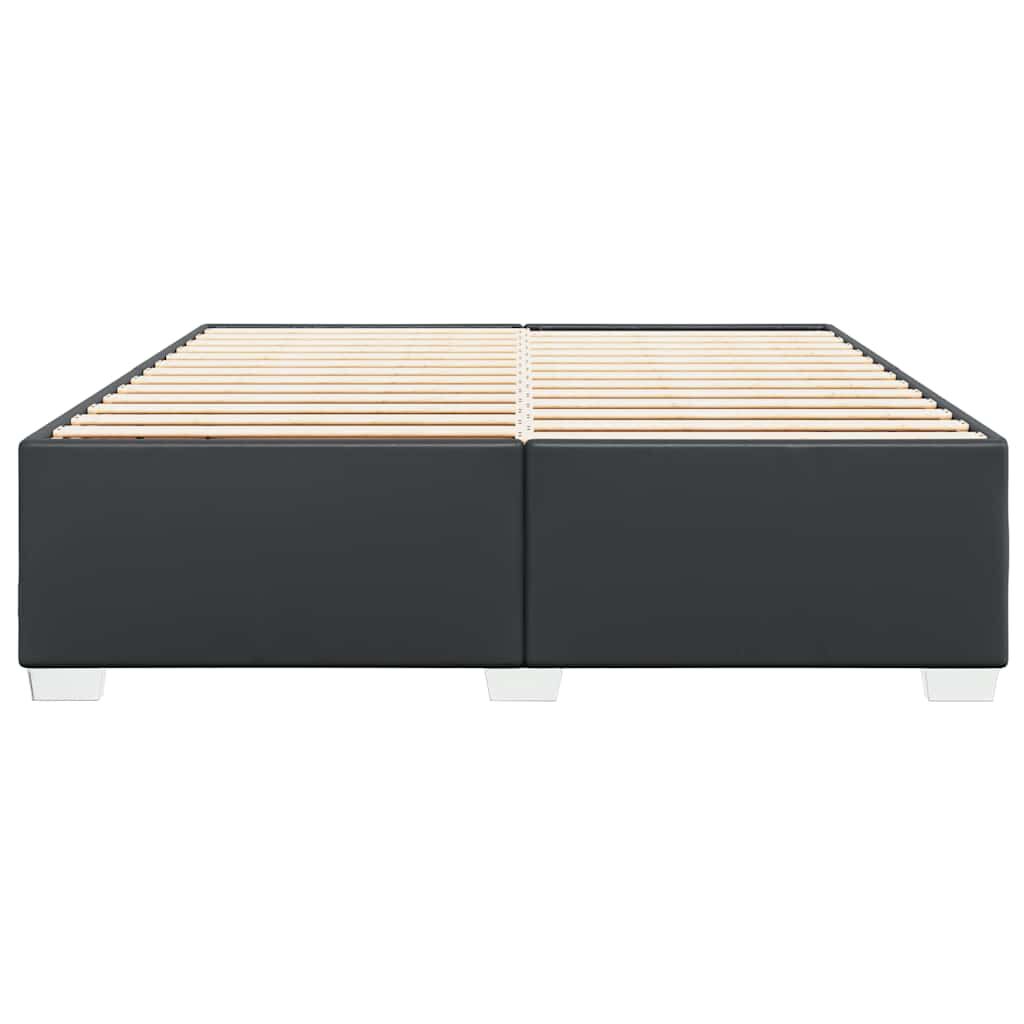 vidaXL Bed Frame without Mattress Black California King Faux Leather